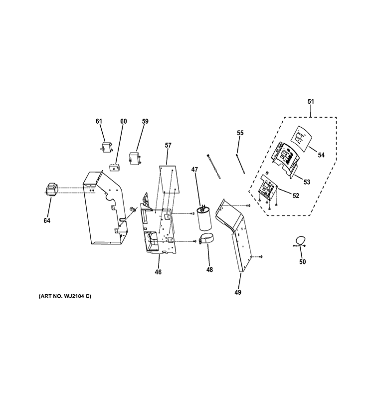 CONTROL PARTS Diagram and Parts List for AJCQ10DCFL1  General Electric Air Conditioner