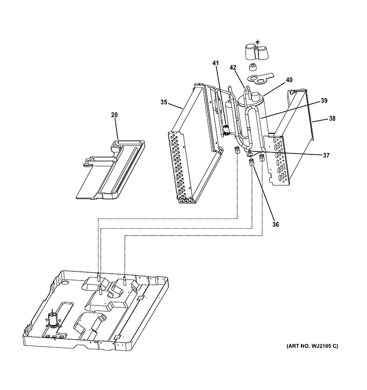 BASE PAN & UNIT PARTS Diagram and Parts List for AJCQ10DCFL1  General Electric Air Conditioner