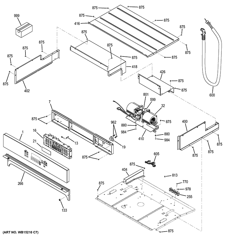 CONTROL PANEL Diagram and Parts List for JCK5000DF1BB  General Electric Wall Oven