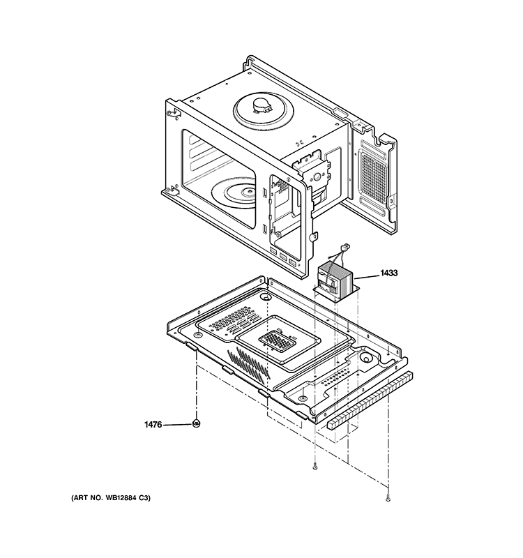 INTERIOR PARTS 2 Diagram and Parts List for JE740DR2WW  General Electric Microwave