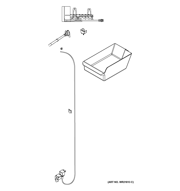 ICE MAKER Diagram and Parts List for GTH21GCEWW  General Electric Refrigerator