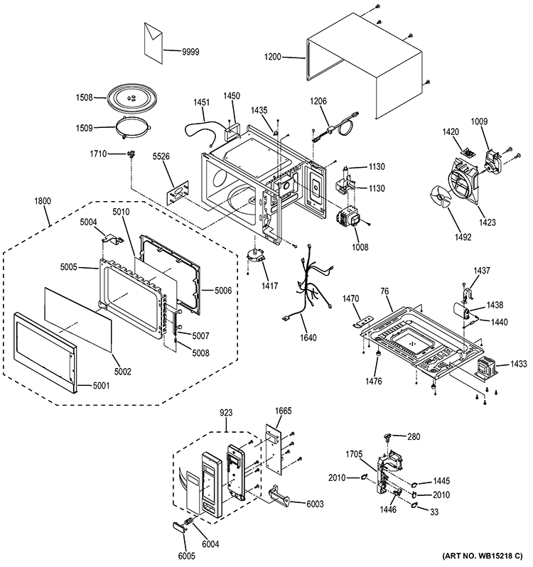 MICROWAVE Diagram and Parts List for PEB7226DF1WW  General Electric Microwave
