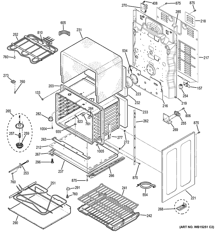 LOWER OVEN Diagram and Parts List for PCB950SF1SS  General Electric Range