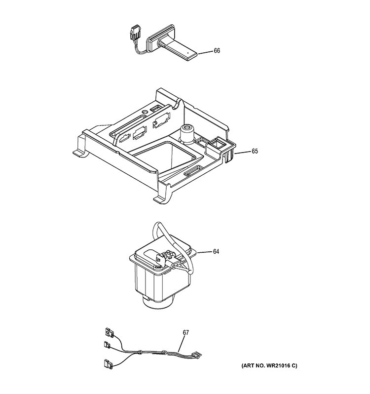 PUMP PARTS Diagram and Parts List for ZDIC150ZBBE  General Electric Ice Maker