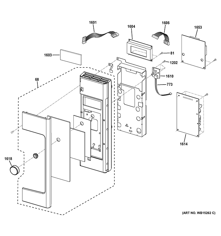 CONTROL PARTS Diagram and Parts List for PSA9240SF1SS  General Electric Microwave