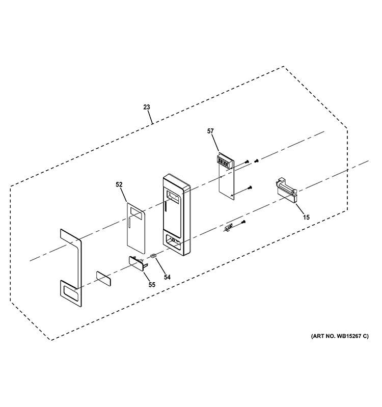CONTROL PARTS Diagram and Parts List for PEM31DF1BB  General Electric Microwave