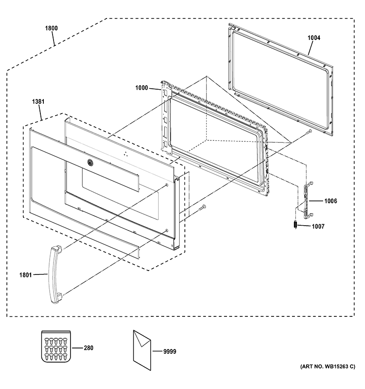 DOOR PARTS Diagram and Parts List for PSA9120SF1SS  General Electric Microwave