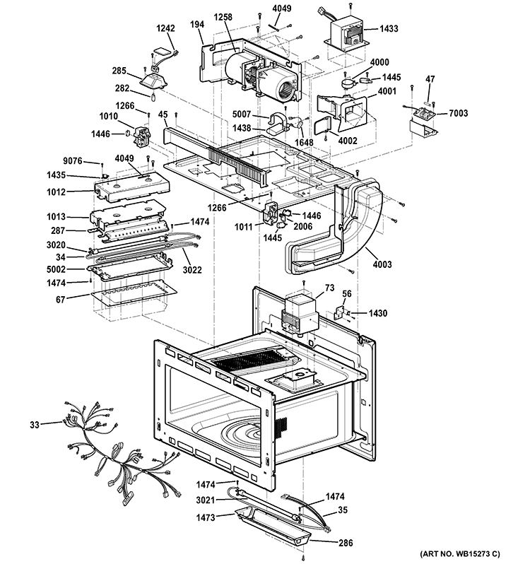 INTERIOR PARTS 2 Diagram and Parts List for PSB9100DF1BB  General Electric Microwave