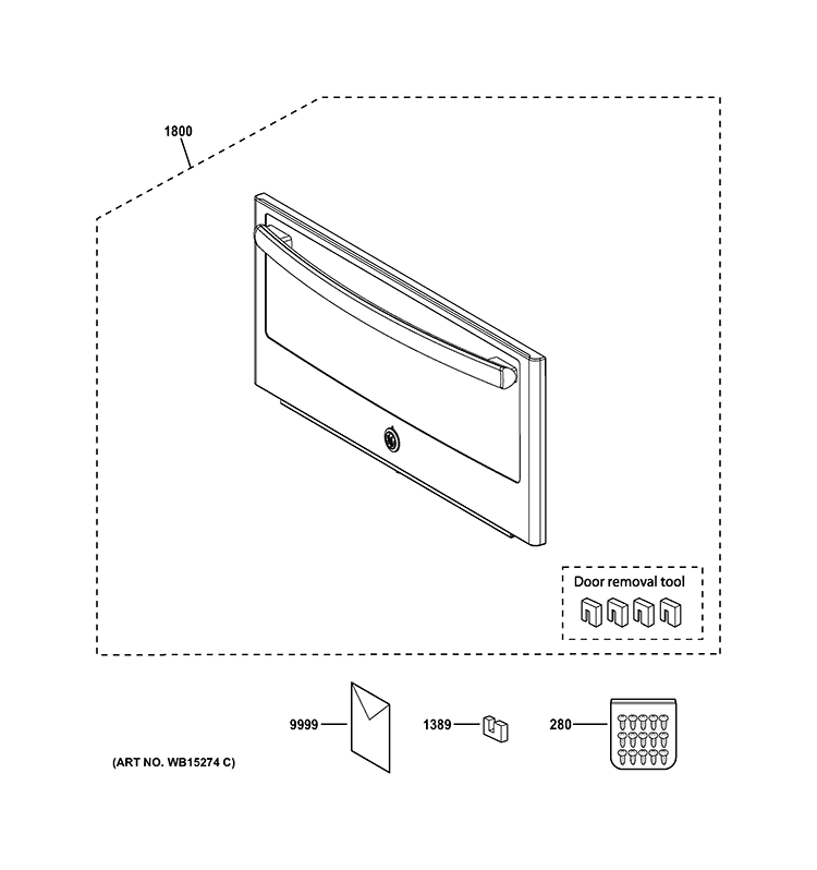 DOOR PARTS Diagram and Parts List for PSB9100SF1SS  General Electric Microwave