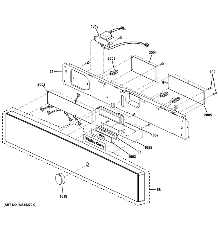 CONTROL PARTS Diagram and Parts List for PSB9100SF1SS  General Electric Microwave