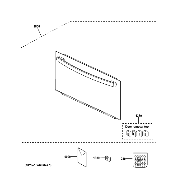 DOOR PARTS Diagram and Parts List for PSB9240DF1WW  General Electric Microwave