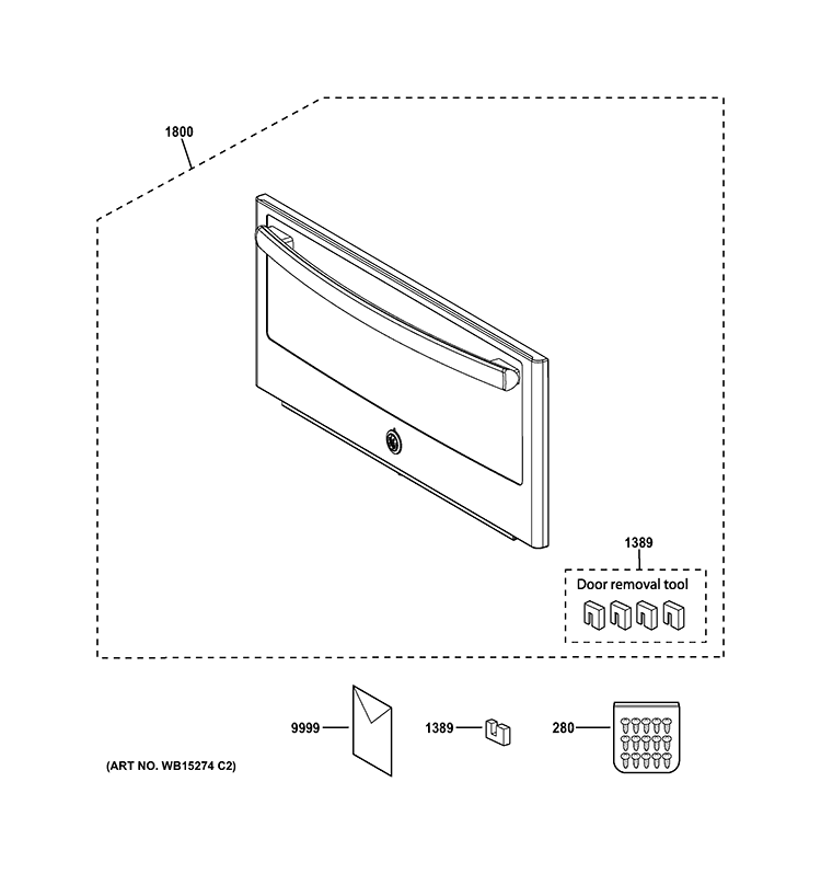 DOOR PARTS Diagram and Parts List for PSB9240SF1SS  General Electric Microwave
