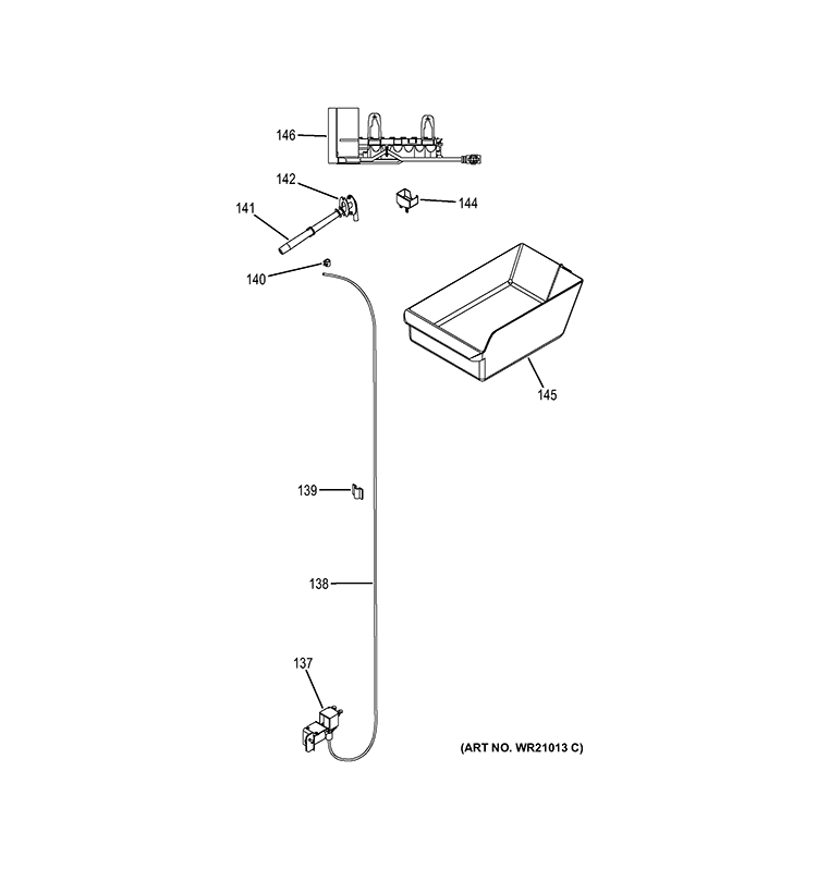 ICE MAKER Diagram and Parts List for GTH21GCEBBB  General Electric Refrigerator
