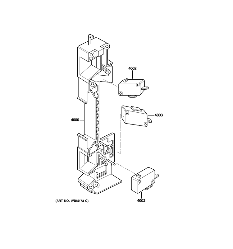 LATCH BOARD PARTS Diagram and Parts List for CEB1590SS2SS  General Electric Microwave