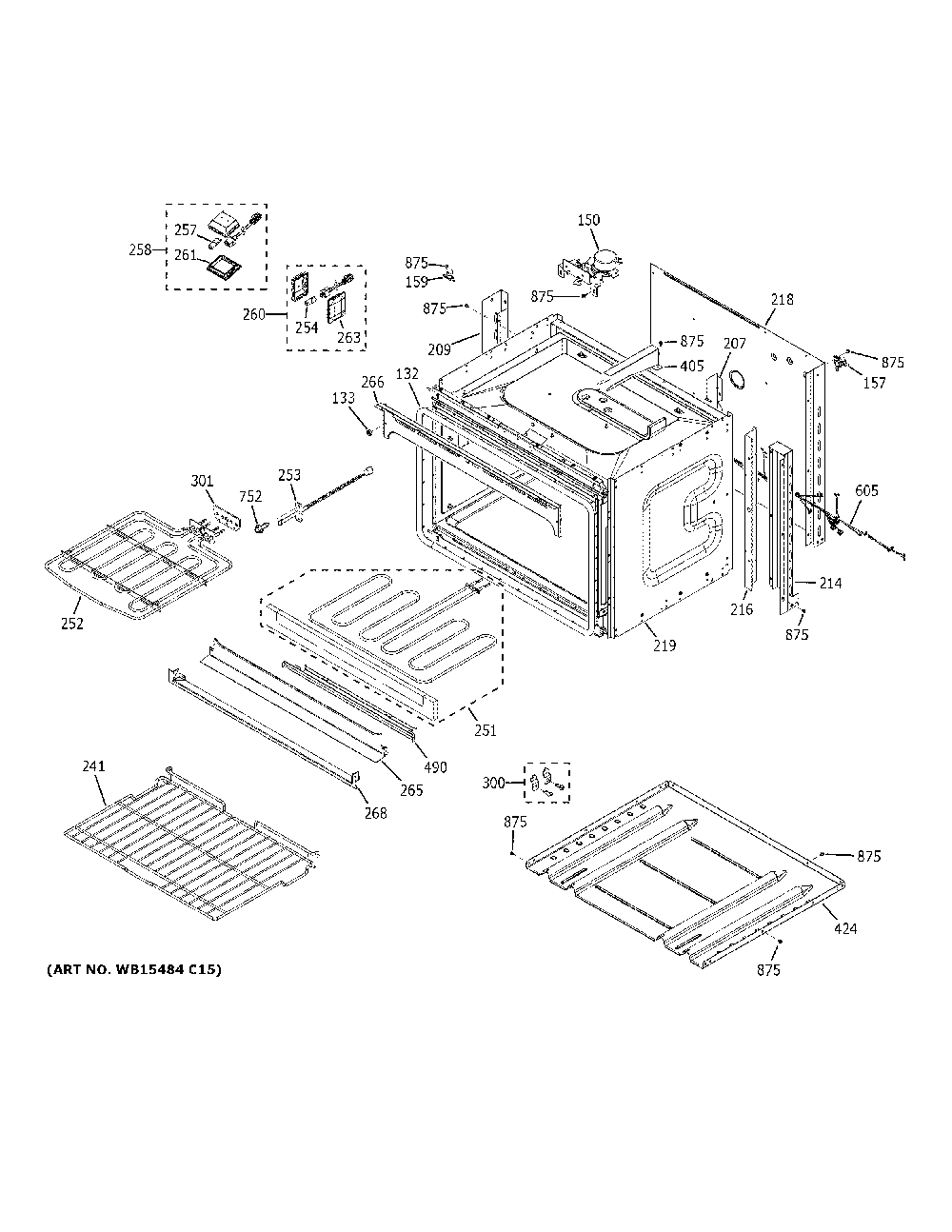 Lower Oven Diagram and Parts List for JKD5000DN2BB  General Electric Wall Oven