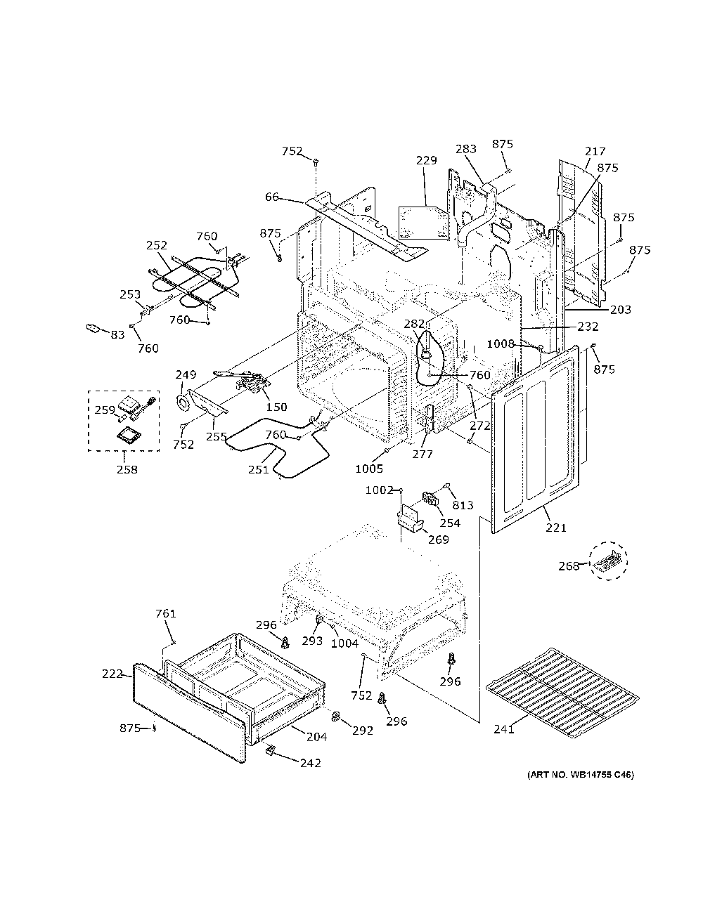 Body Parts Diagram and Parts List for XB625DK6WW  General Electric Range