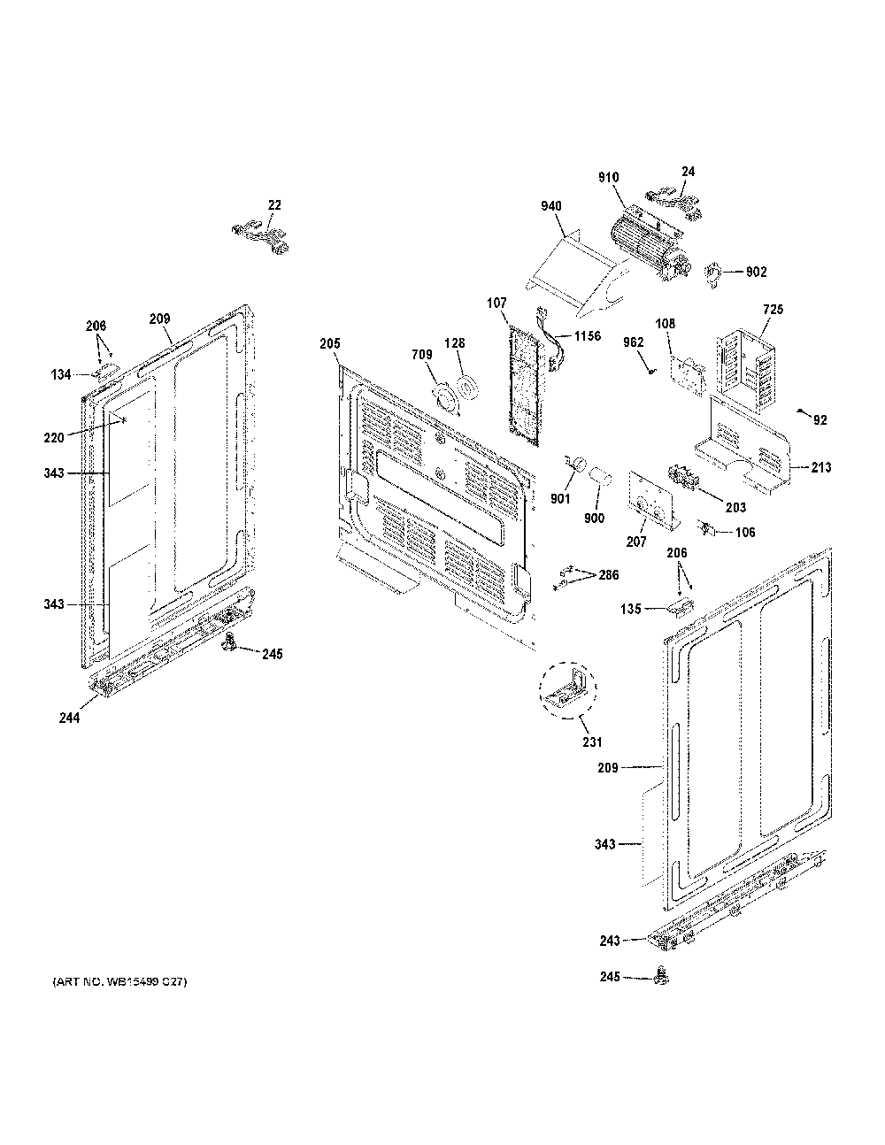 Body Parts Diagram and Parts List for CES750P2M3S1  General Electric Range