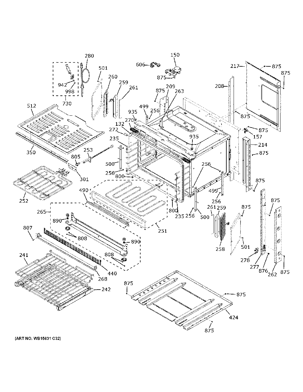 Body Parts Diagram and Parts List for ZTSX1FPSN2SS  General Electric Wall Oven