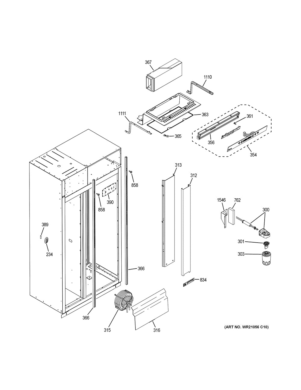 Fresh Food Section Diagram and Parts List for ZISP420DKCSS  General Electric Refrigerator