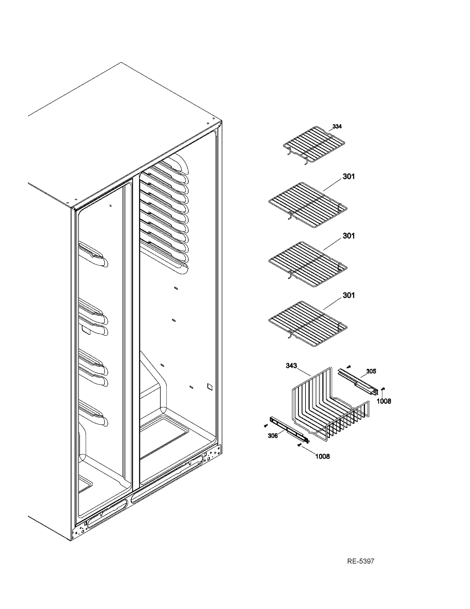 FZ BASKET Diagram and Parts List for GSRS3KLZDFSS  General Electric Refrigerator
