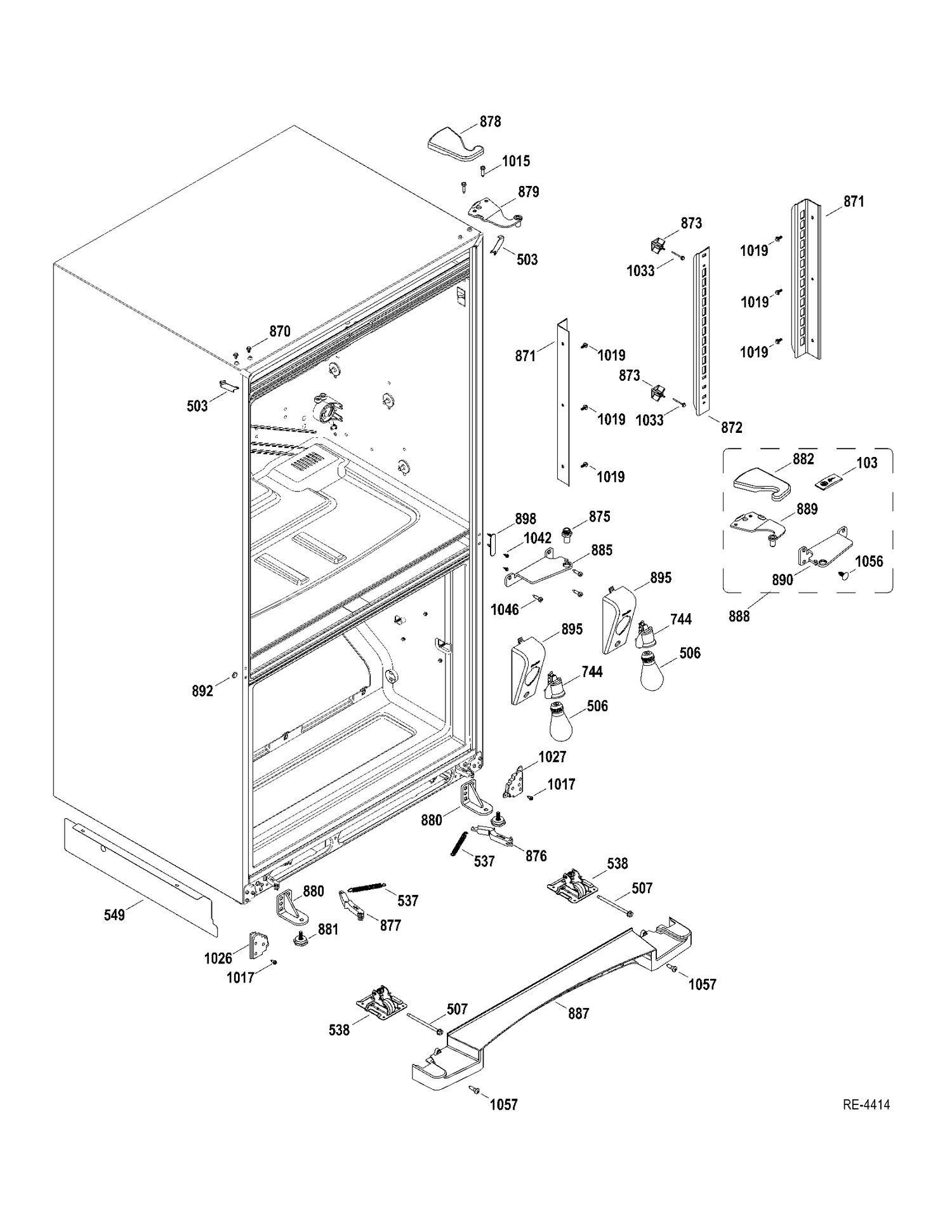 MISC PARTS Diagram and Parts List for ADRF0MBZARWW  General Electric Refrigerator