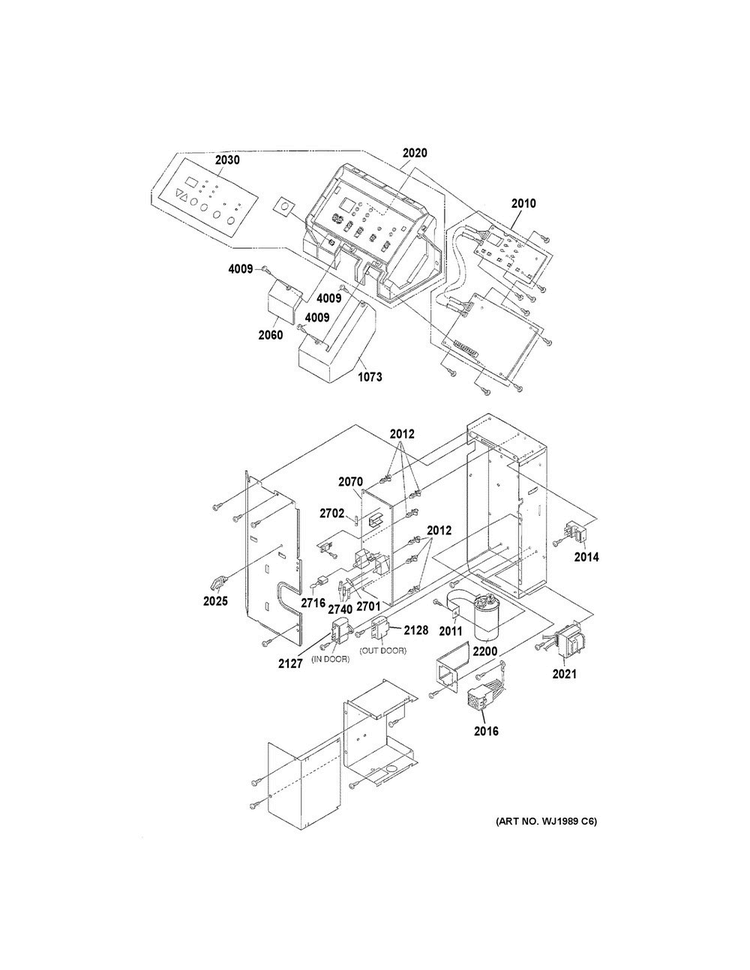 Control Parts Diagram and Parts List for AZ41E07EACM2  General Electric Air Conditioner