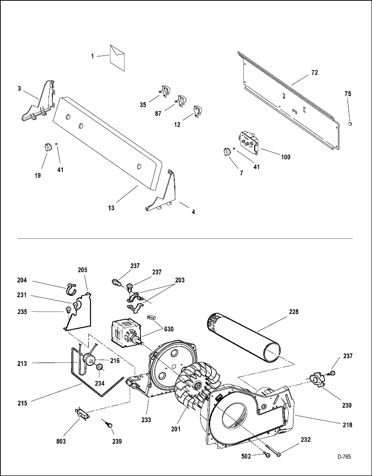 CONTROL PANEL Diagram and Parts List for GTMP200GM2WW  General Electric Dryer