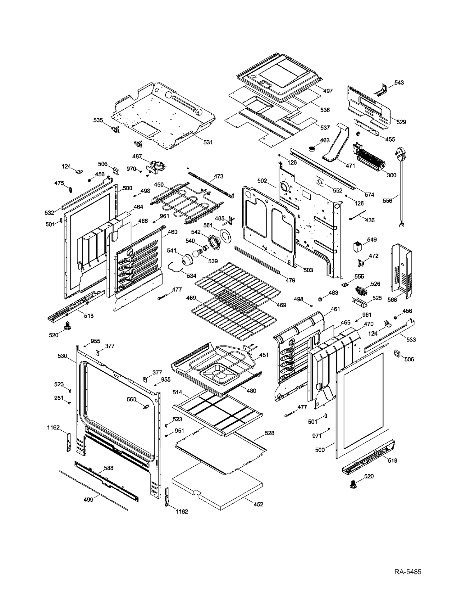 BODY PARTS Diagram and Parts List for JCSP42SR2SS  General Electric Range