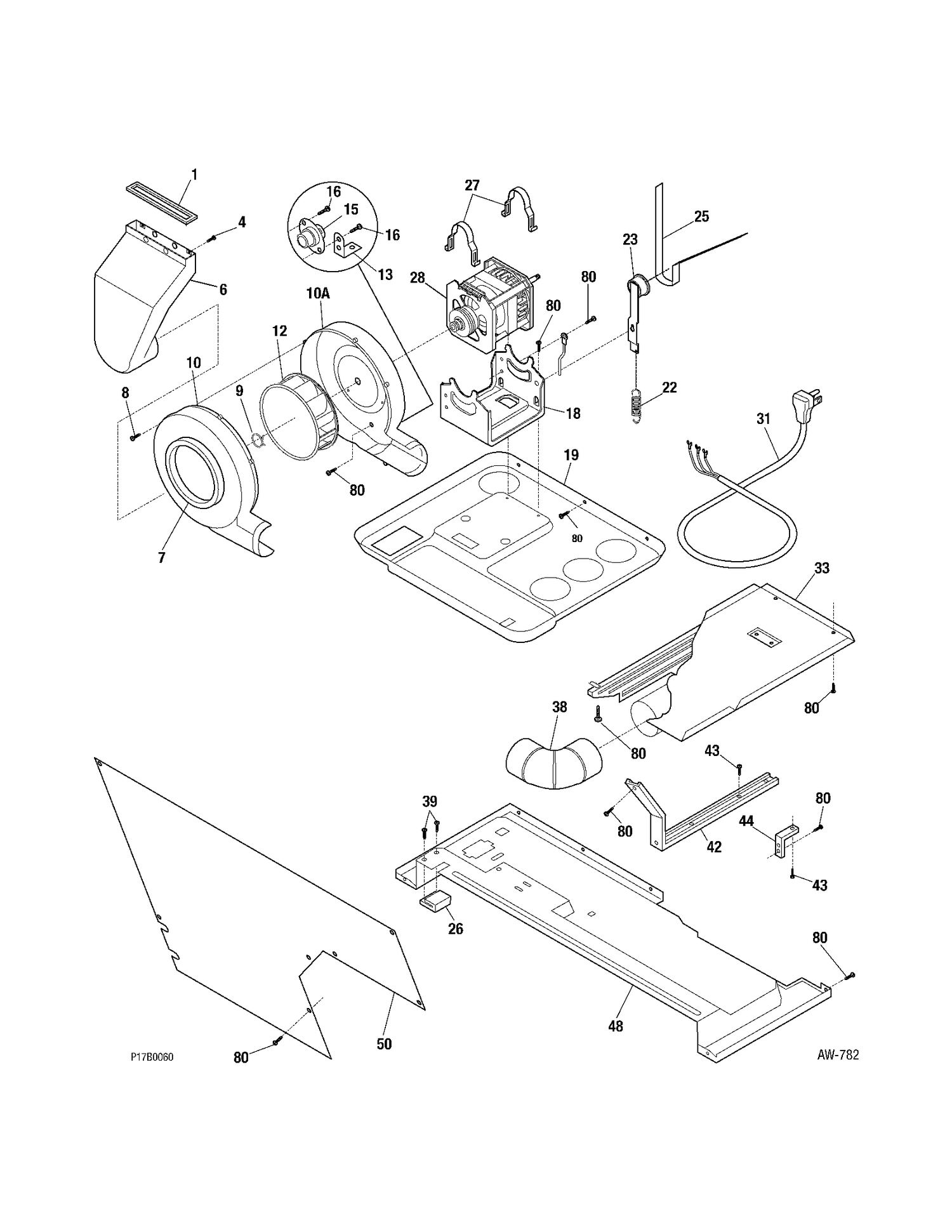 MOTOR Diagram and Parts List for WSM27THCWWW  General Electric Washer