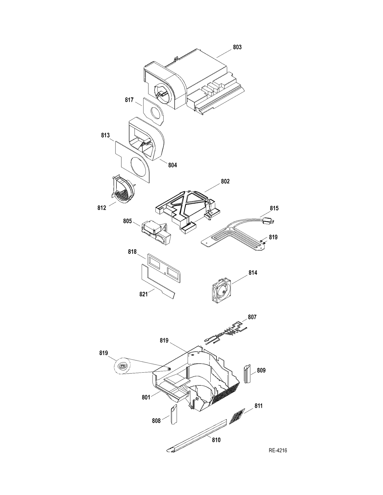 QUICK CHILL PARTS Diagram and Parts List for PSRS6YGZADSS  General Electric Refrigerator