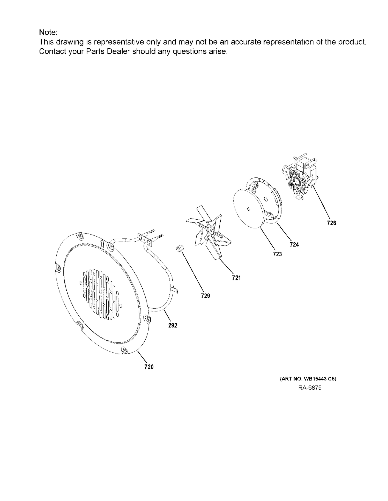 CONVECTION FAN Diagram and Parts List for PCGS930SEL1SS  General Electric Range