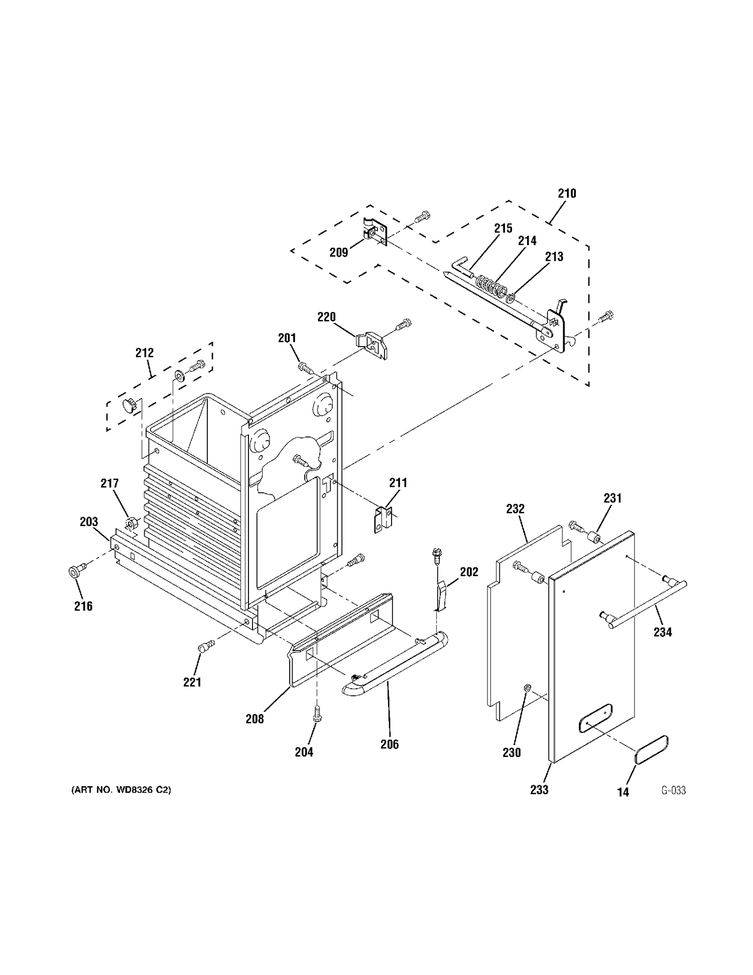 CONTAINER Diagram and Parts List for ZCGP150PSS-00  General Electric Trash Compactor