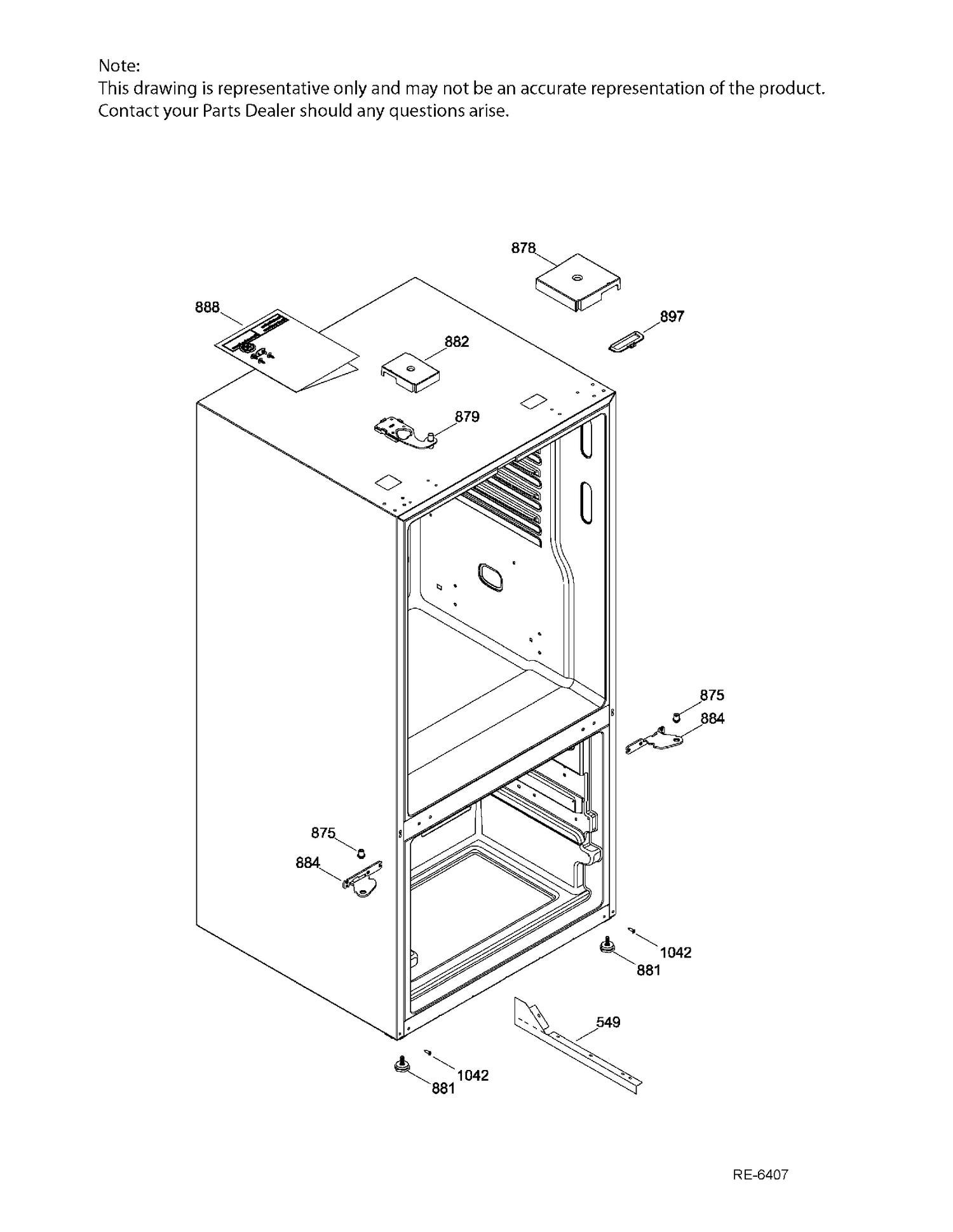 HINGE PARTS Diagram and Parts List for DSRS3KGXGFGS  General Electric Refrigerator