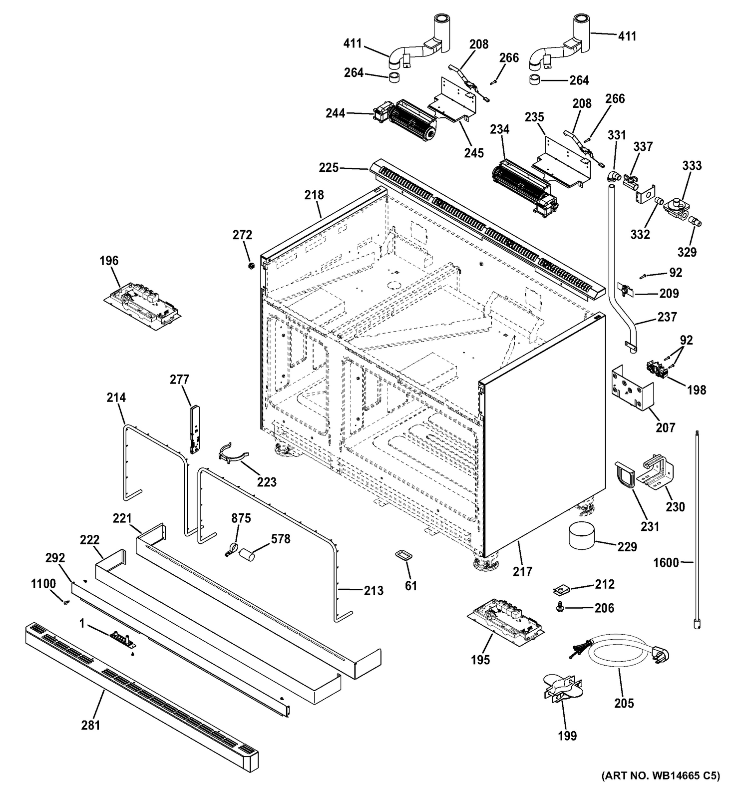 BODY PARTS Diagram and Parts List for ZDP486LDP7SS  General Electric Range