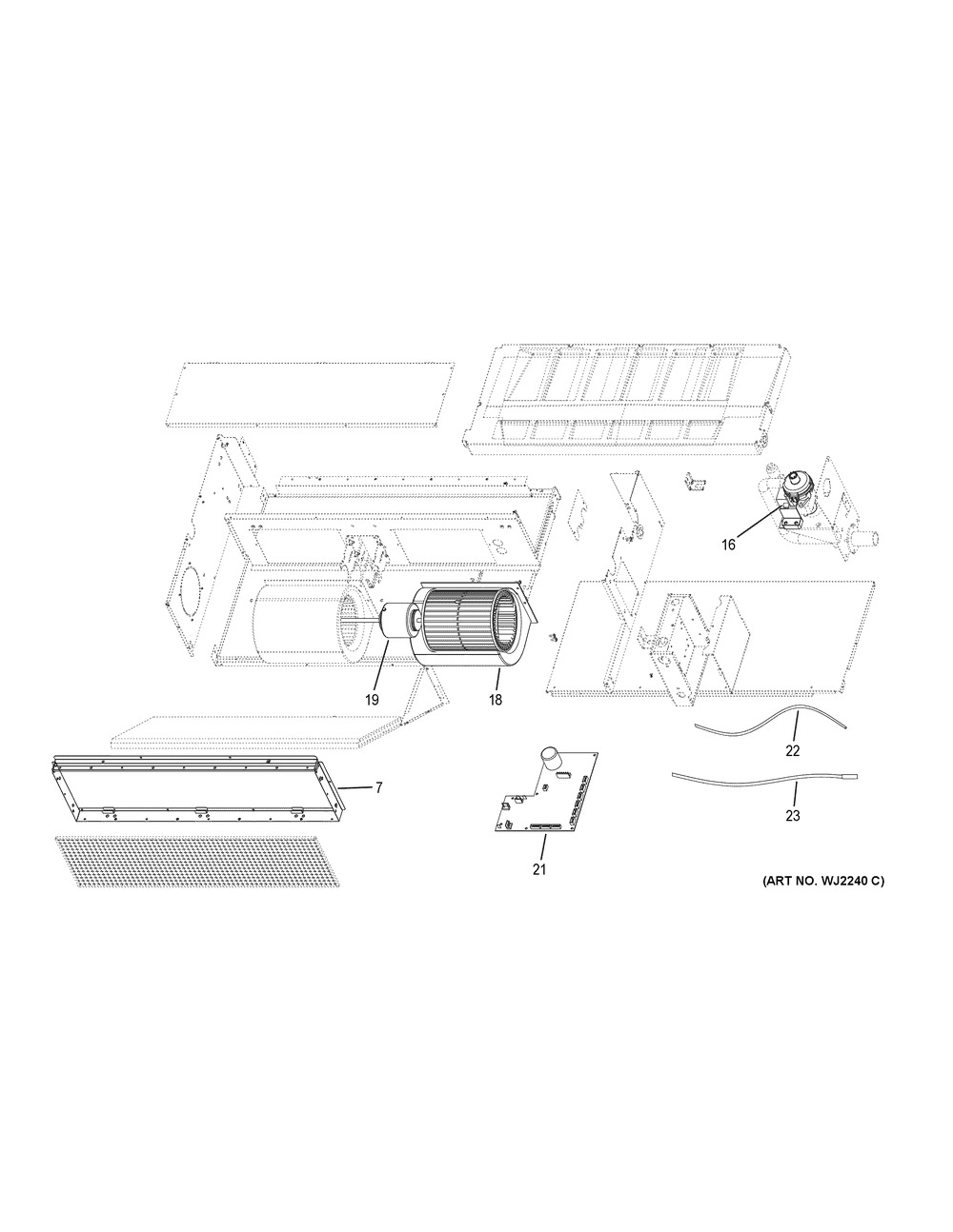 Room Air Conditioner Diagram and Parts List for AM24LP2VHA  General Electric Air Conditioner