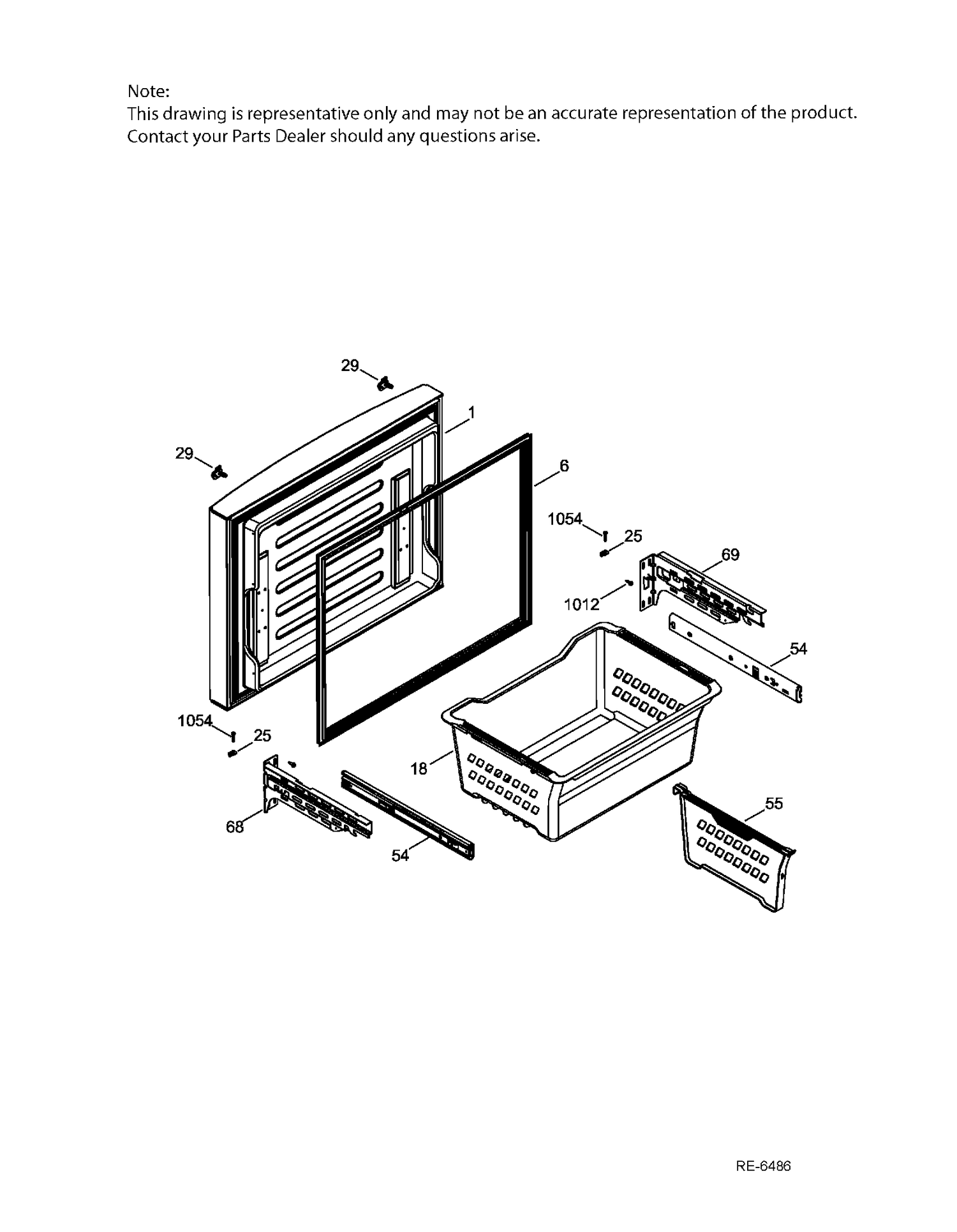 FZ DOOR Diagram and Parts List for PFE24JMKAKES  General Electric Refrigerator