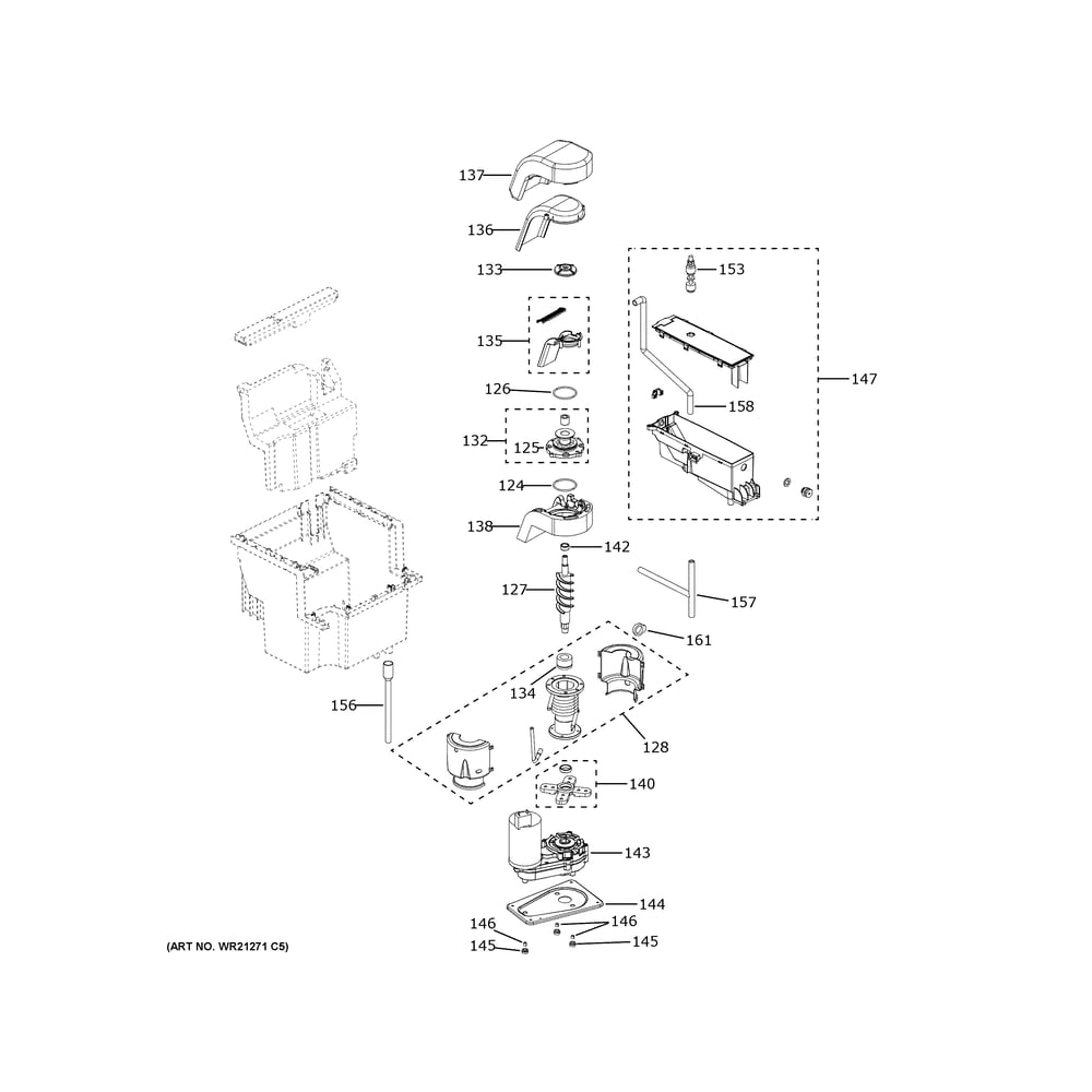 Ice Maker Diagram and Parts List for UNC15NPWCII  General Electric Ice Maker