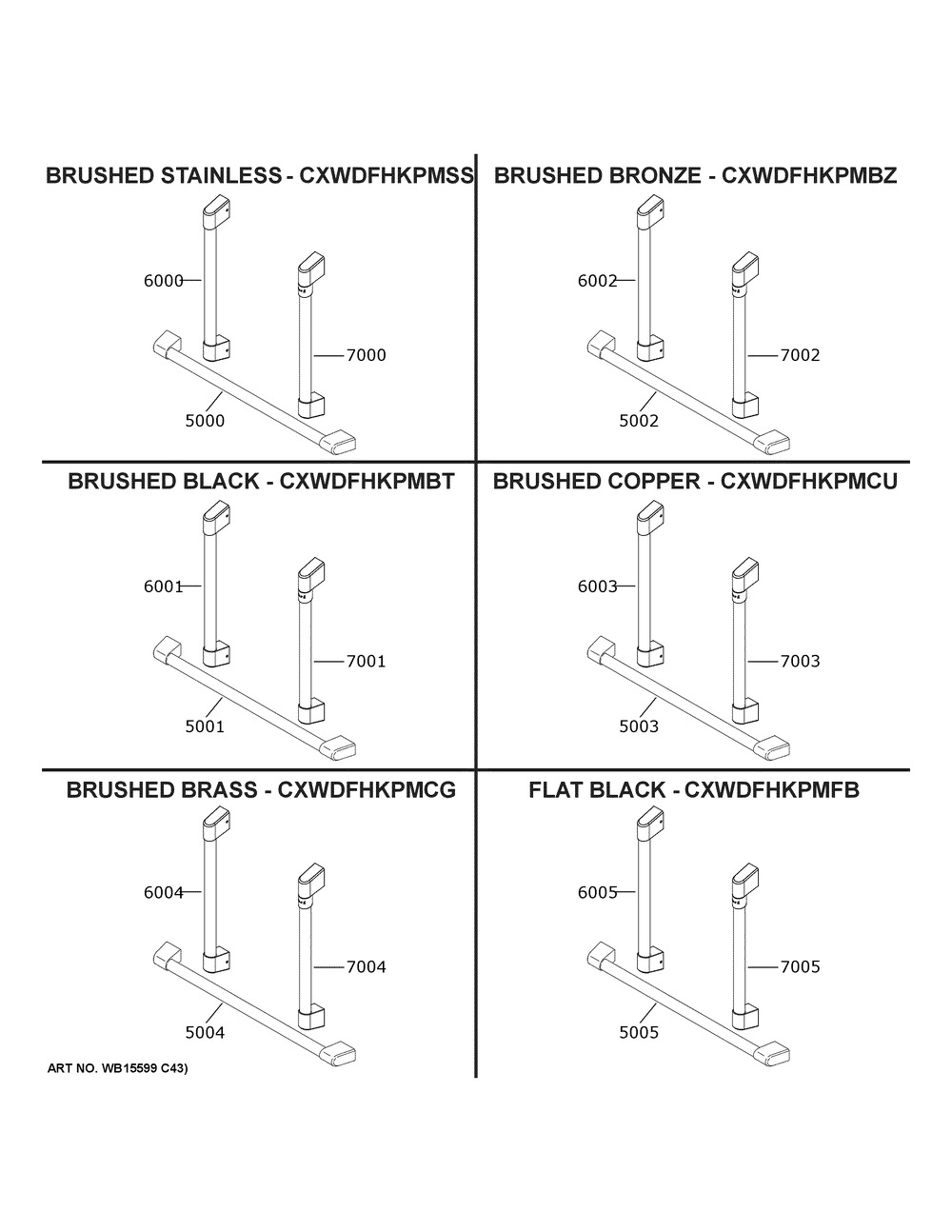 Cafe Customization Diagram and Parts List for CTD90FP4N4W2  General Electric Wall Oven