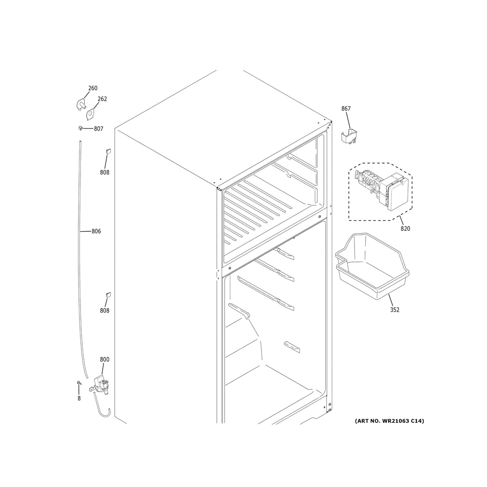 Ice Maker Diagram and Parts List for GIE18GSNIRSS  General Electric Refrigerator