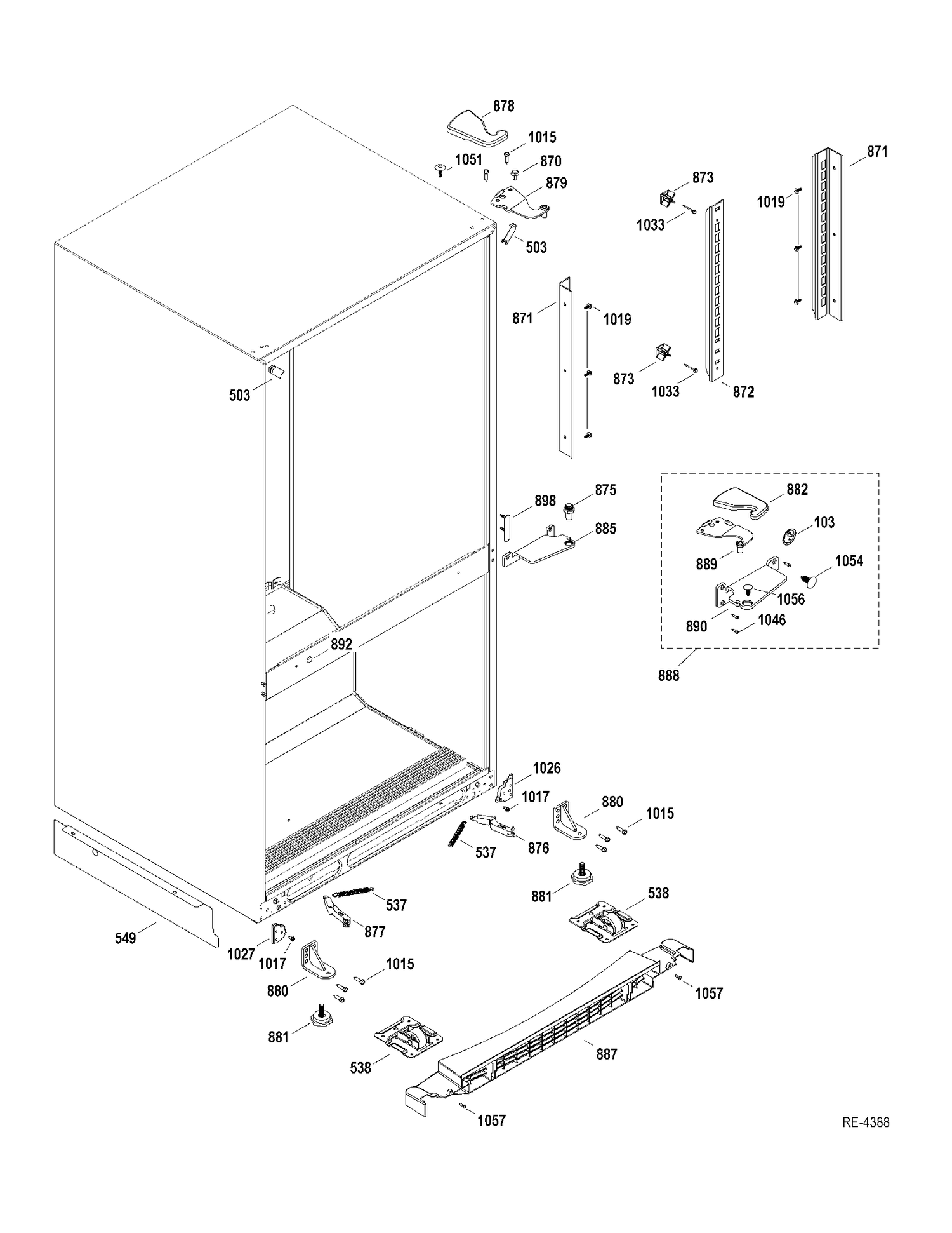 MISCELLANEOUS PARTS Diagram and Parts List for GDRC0HBYARWW  General Electric Refrigerator
