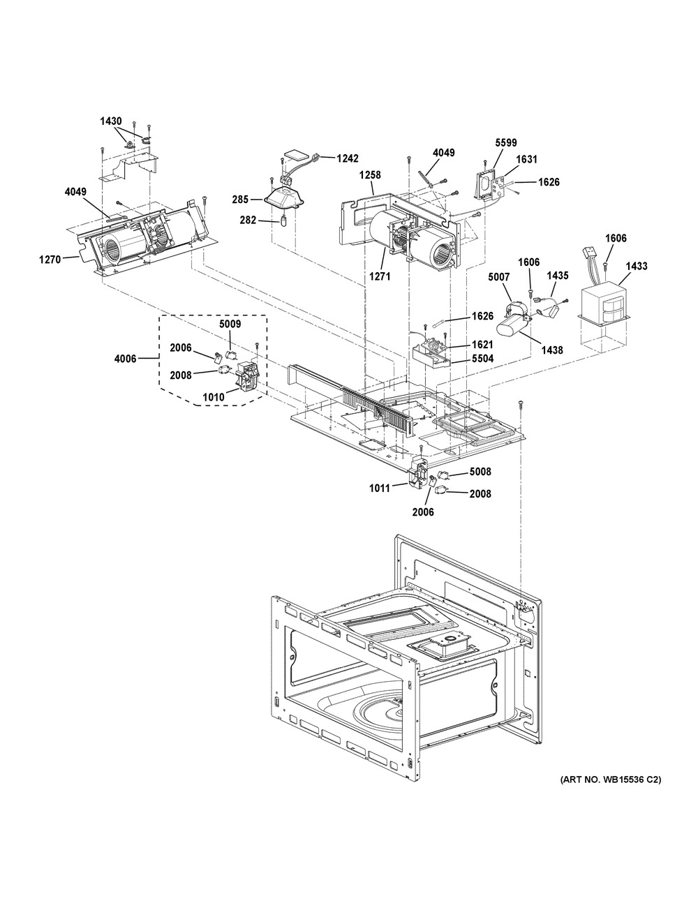 Insulator Parts 1 Diagram and Parts List for ZSC2201J4SS  General Electric Microwave