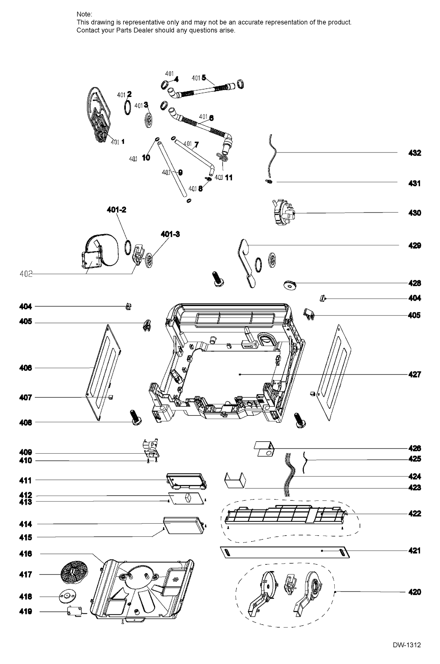 BODY PARTS 2 Diagram and Parts List for PDT660SGF2BB  General Electric Dishwasher