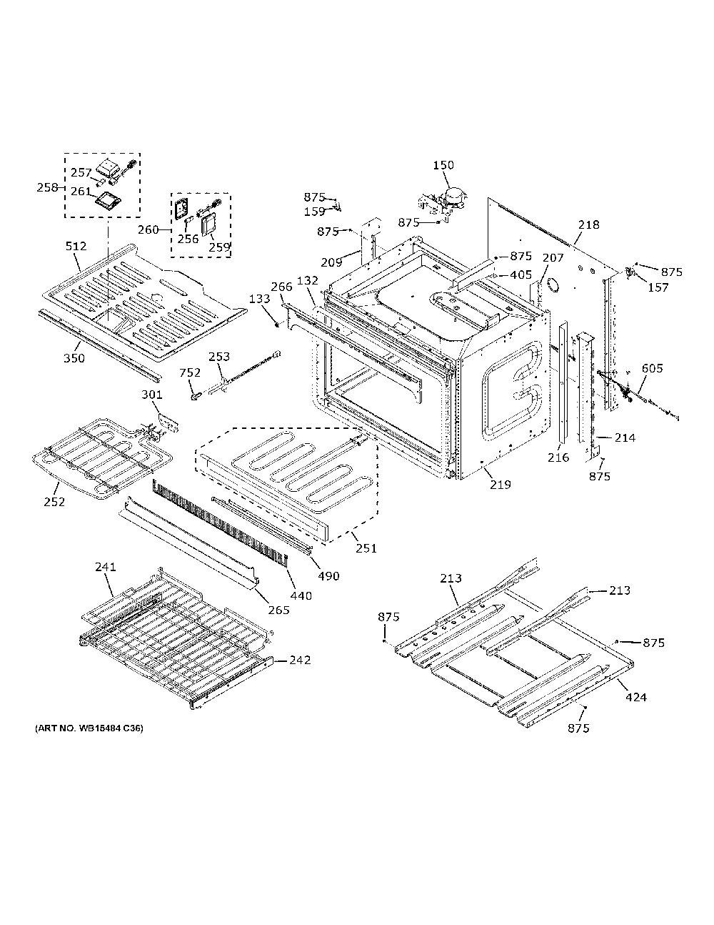 Lower Oven Diagram and Parts List for CTD70DM2N3S5  General Electric Wall Oven