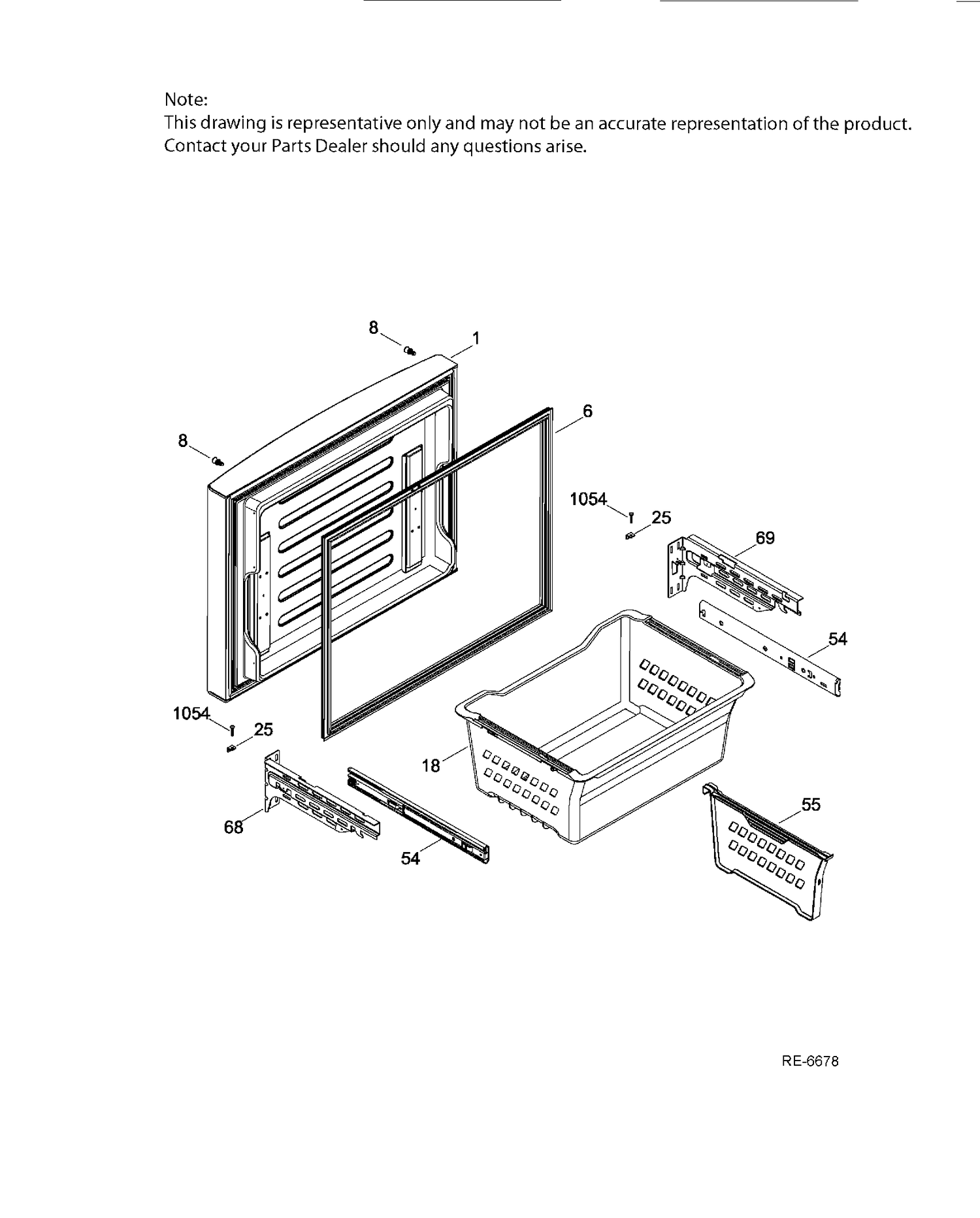 FZ DOOR Diagram and Parts List for CFE24SSKAKSS  General Electric Refrigerator
