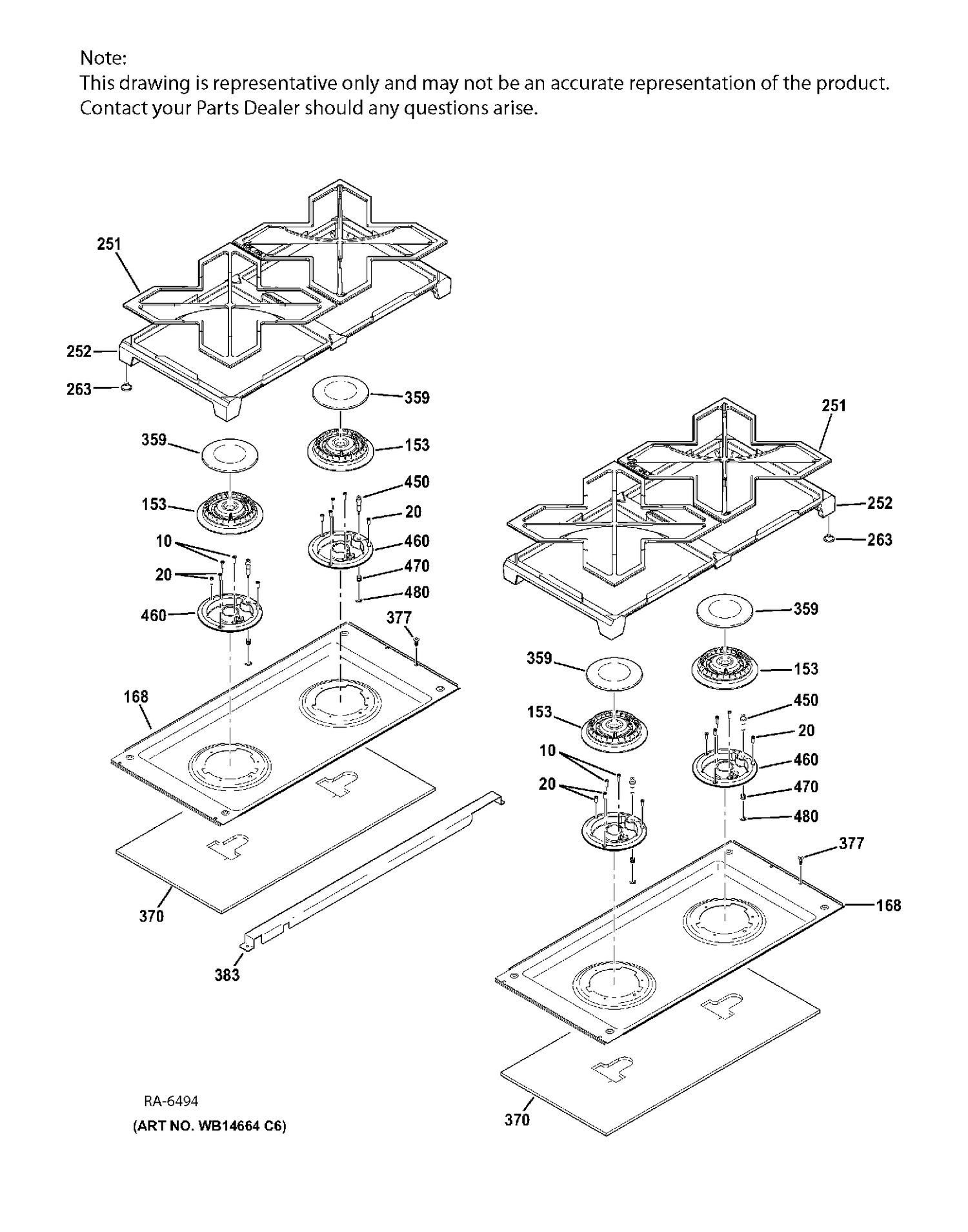 COOKTOP Diagram and Parts List for ZDP484NGP8SS  General Electric Range