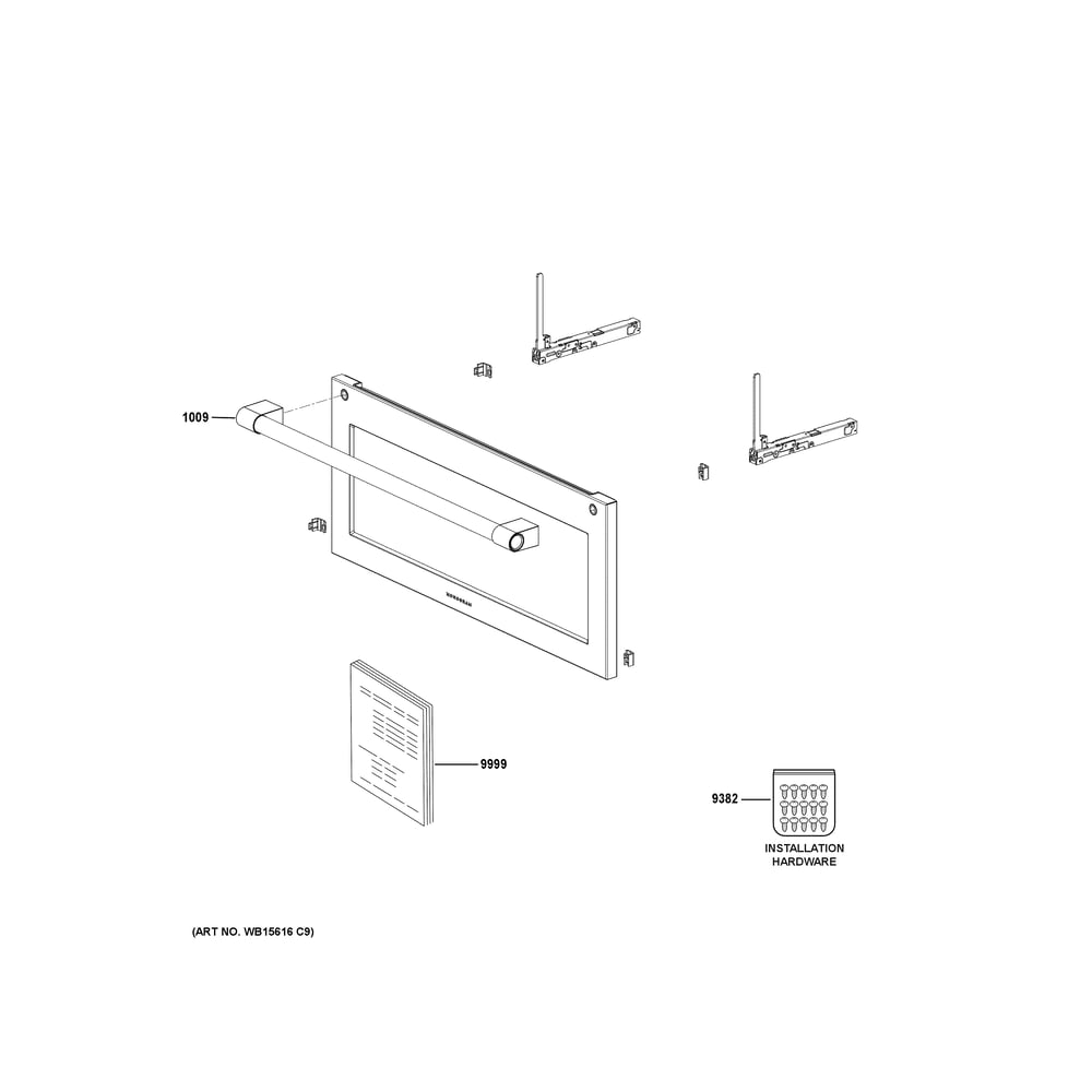 Door Parts 1 Diagram and Parts List for ZSB9232V1SS  General Electric Microwave