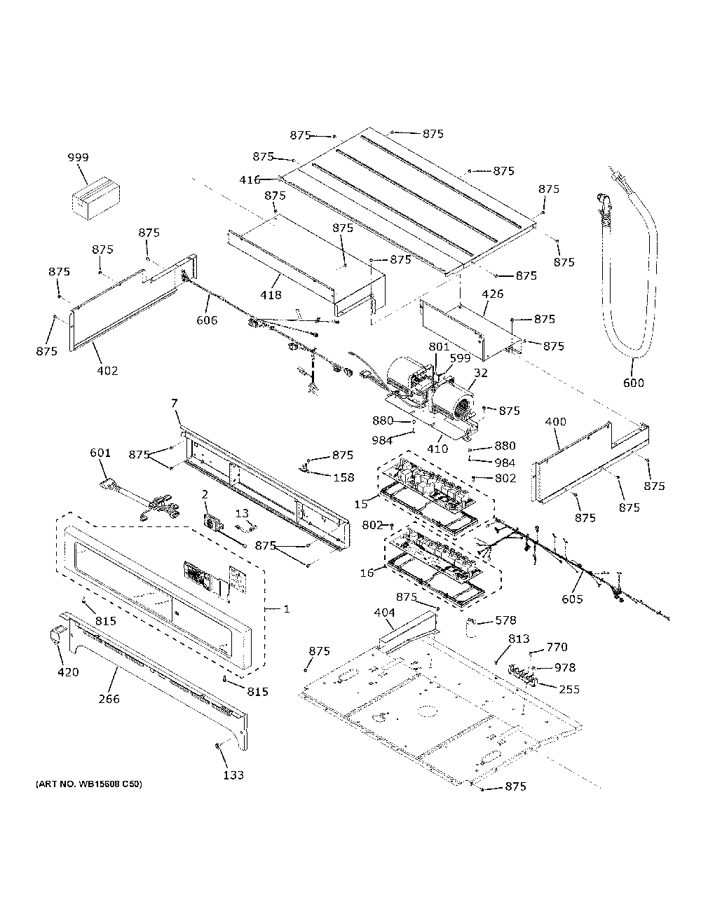 Control Panel Diagram and Parts List for CTD90DP3N2D1  General Electric Wall Oven