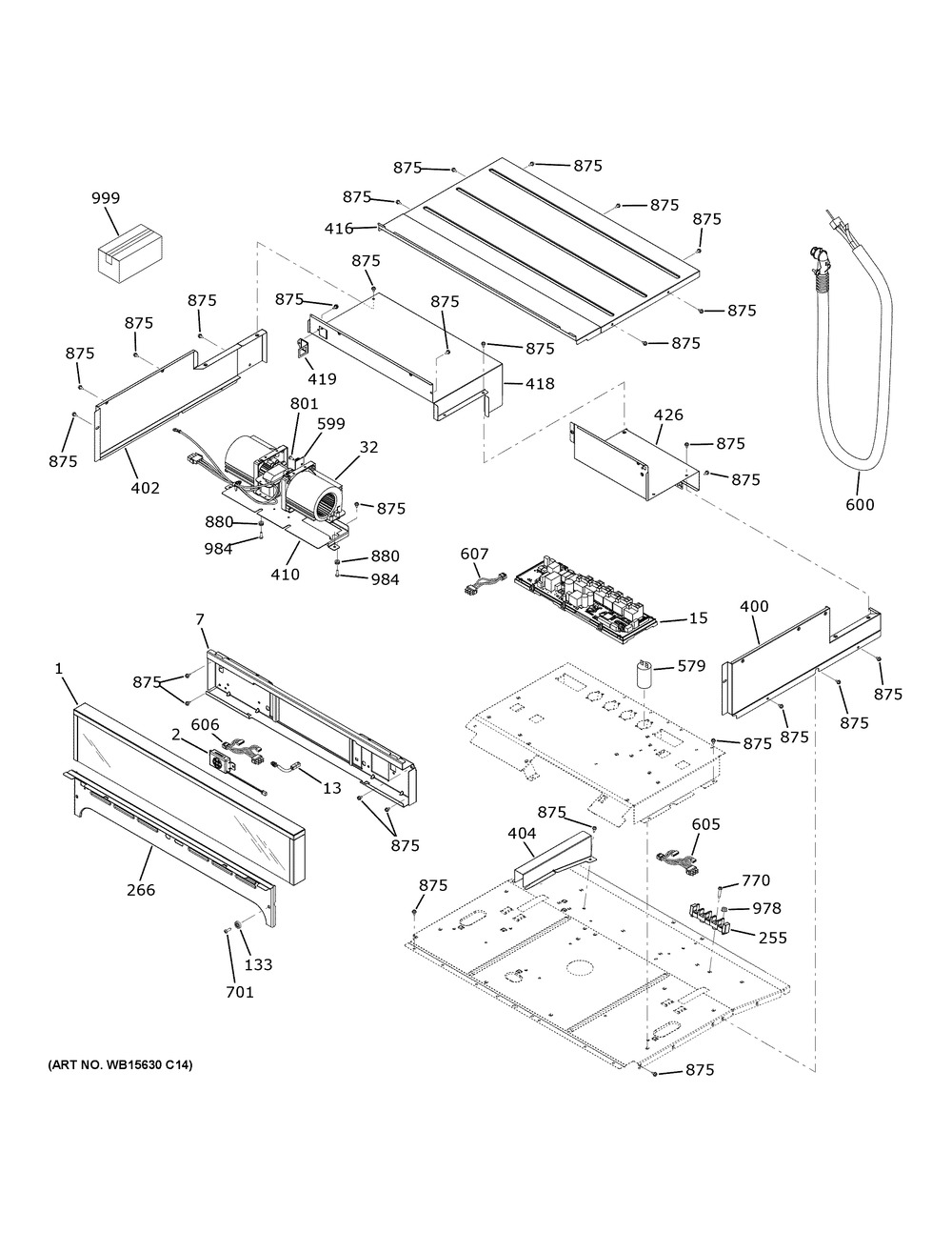 Control Panel Diagram and Parts List for ZKS90DPSN3SS  General Electric Wall Oven