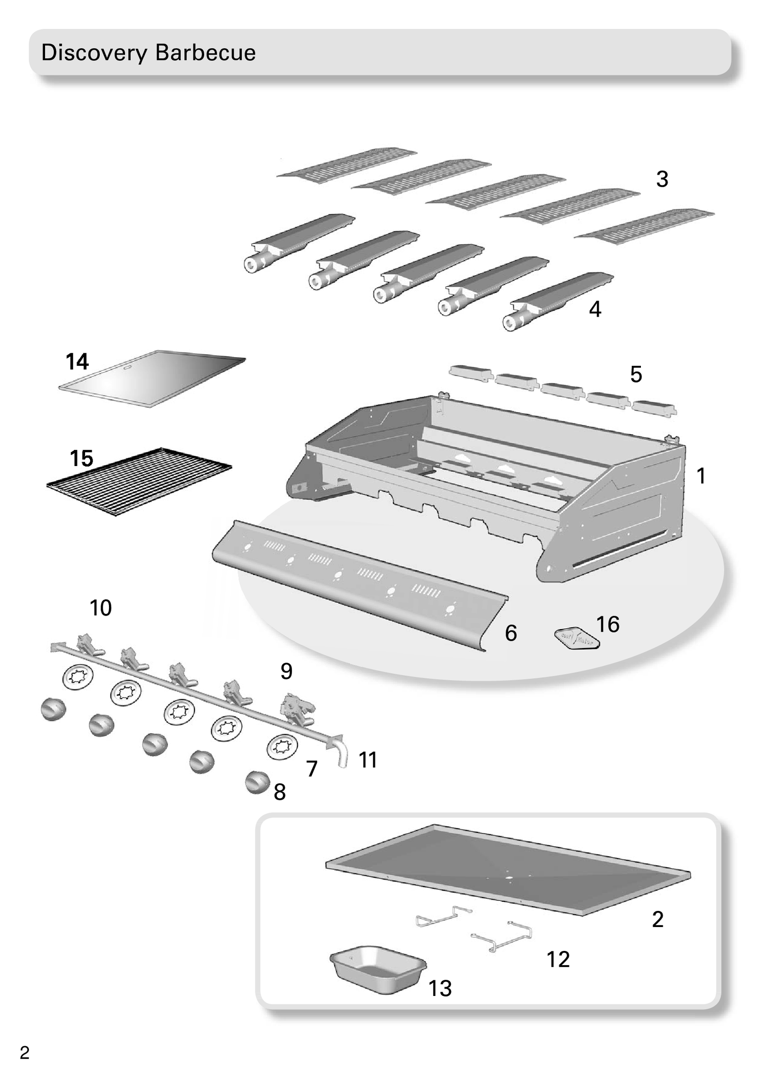 BBQ PARTS DISCOVERY Diagram and Parts List for BEFDISCOVERY  General Electric Grill