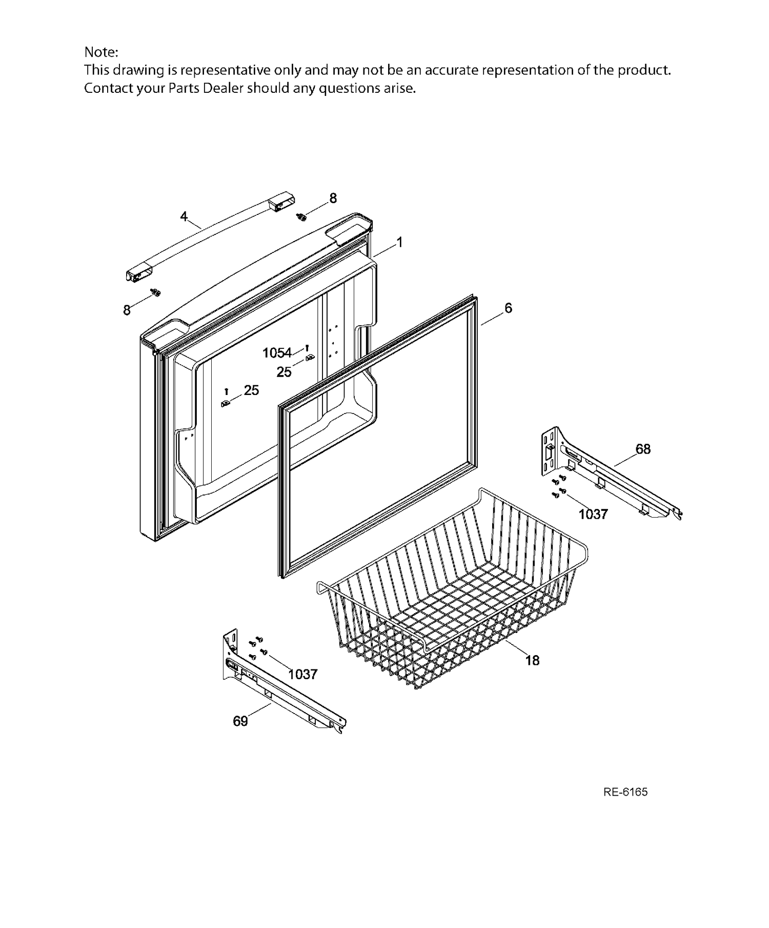 FZ DOOR Diagram and Parts List for PNR22LGEBFWW  General Electric Refrigerator